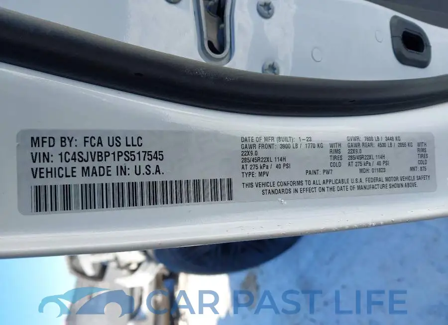1C4SJVBP1PS517545# 9