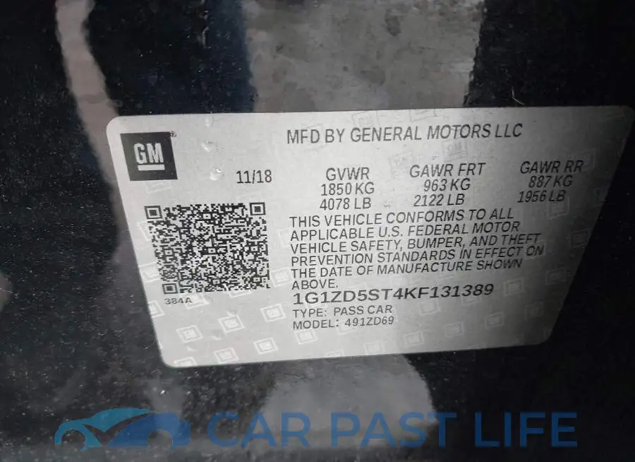 1G1ZD5ST4KF131389# 9