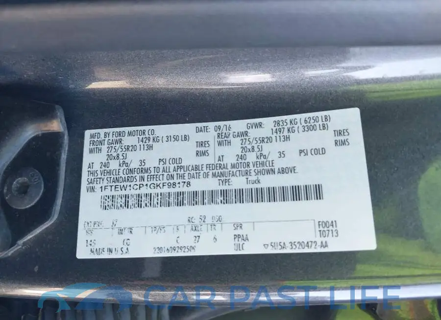 1FTEW1CP1GKF98178# 9