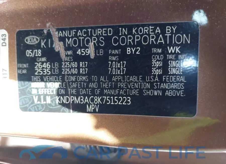 KNDPM3AC8K7515223# 9