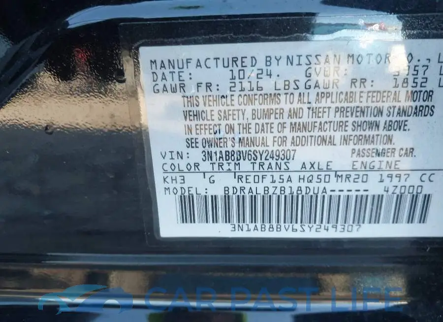 3N1AB8BV6SY249307# 9