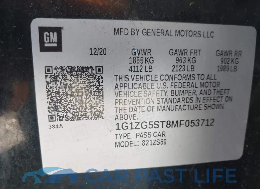 1G1ZG5ST8MF053712# 9