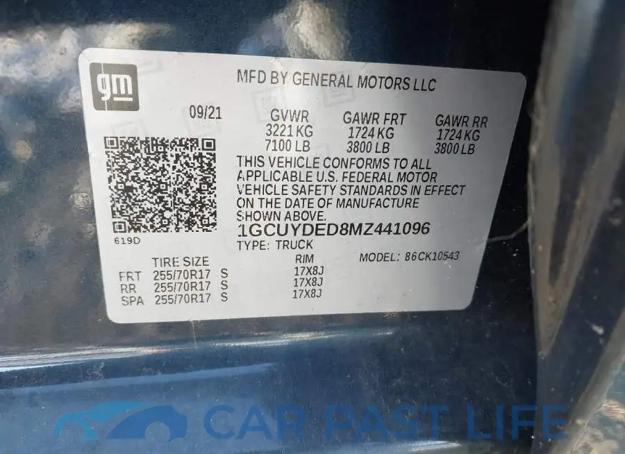 1GCUYDED8MZ441096# 9