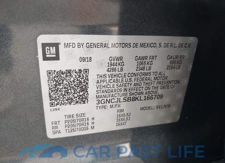 3GNCJLSB8KL166709# 9