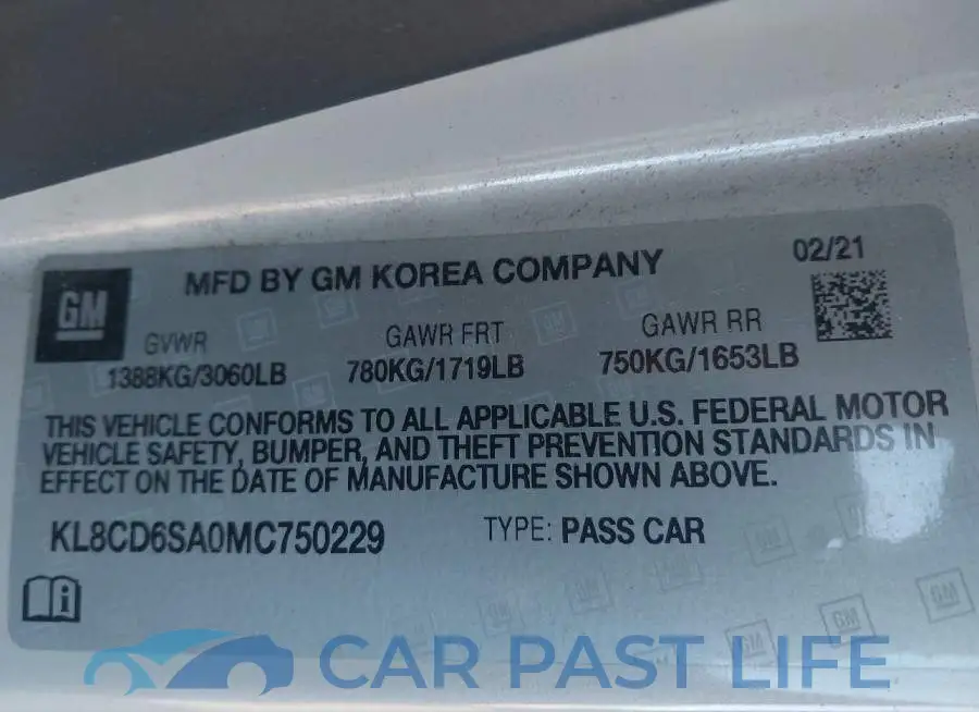 KL8CD6SA0MC750229# 9