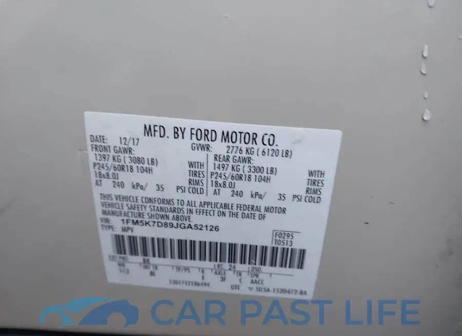 1FM5K7D89JGA52126# 9
