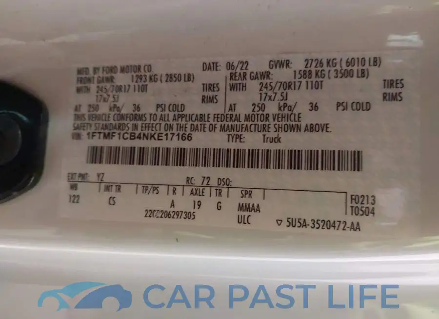1FTMF1CB4NKE17166# 9