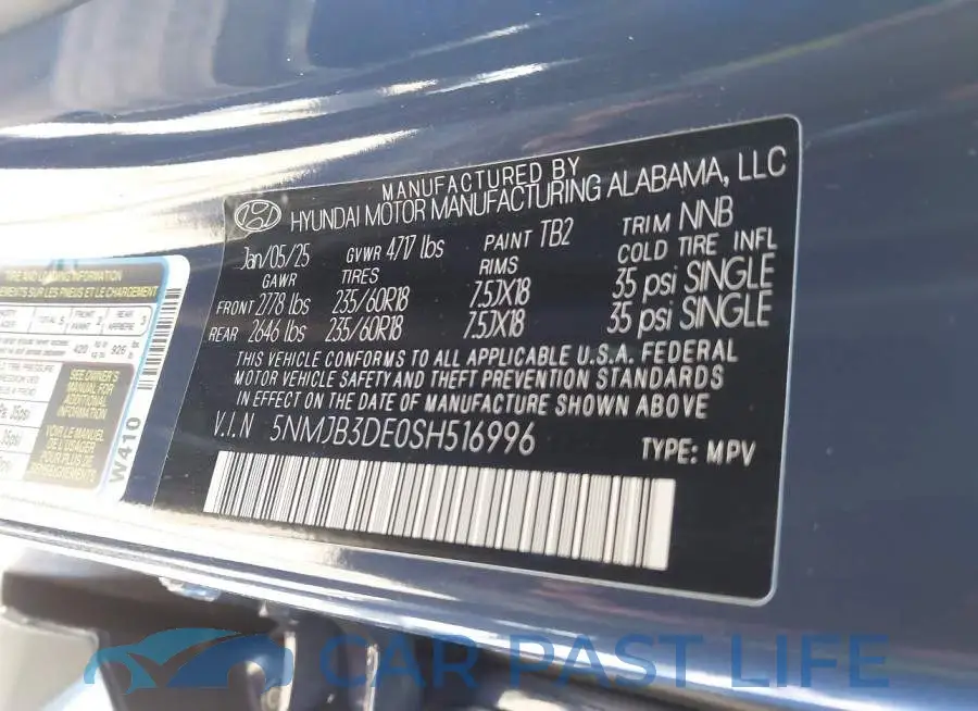 5NMJB3DE0SH516996# 9