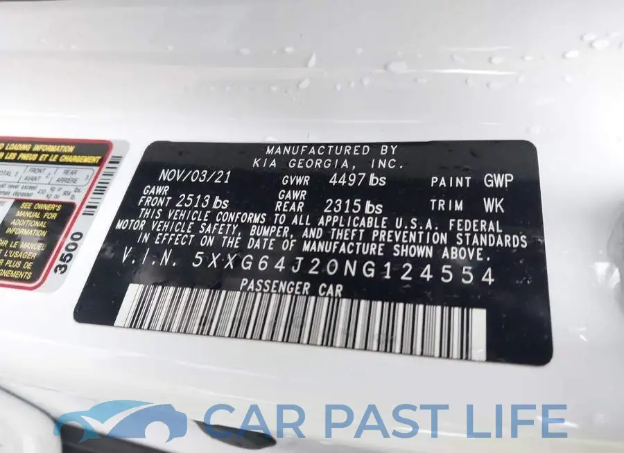 5XXG64J20NG124554# 9