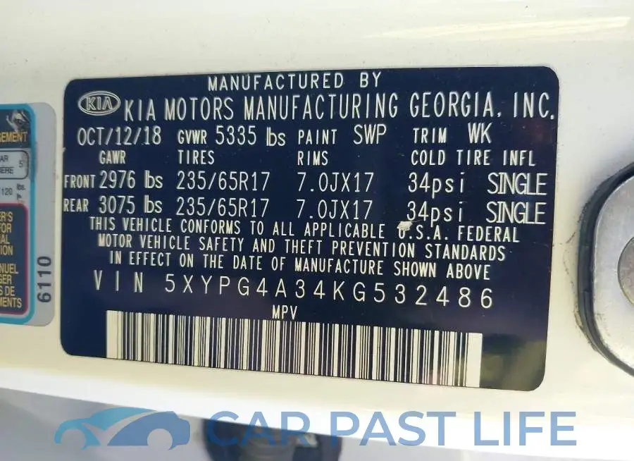 5XYPG4A34KG532486# 9