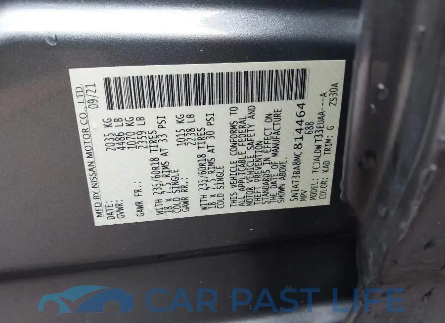 5N1AT3BA8MC814464# 9