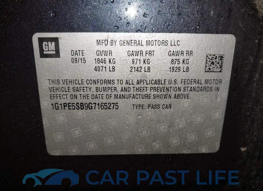 1G1PE5SB9G7165275# 9