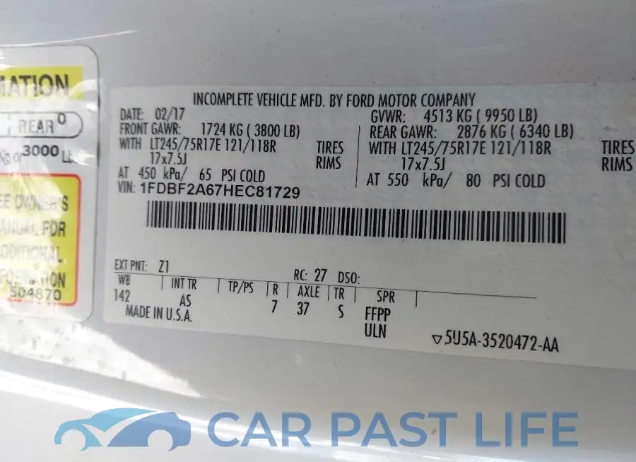1FDBF2A67HEC81729# 9