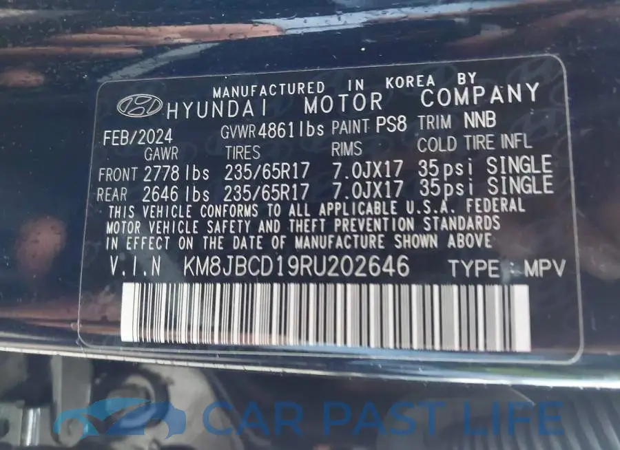 KM8JBCD19RU202646# 9