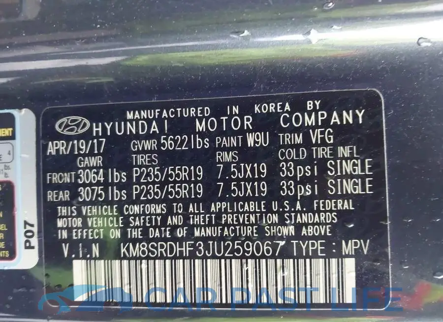 KM8SRDHF3JU259067# 9