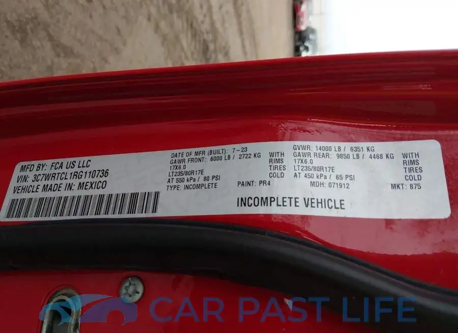 3C7WRTCL1RG110736# 8