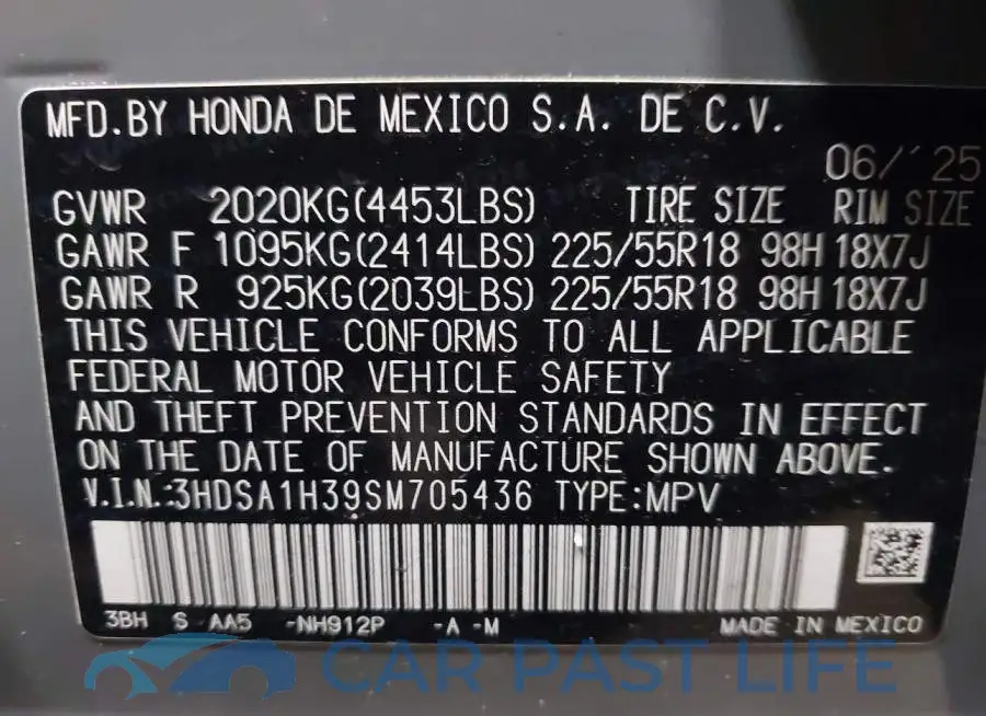 3HDSA1H39SM705436# 9