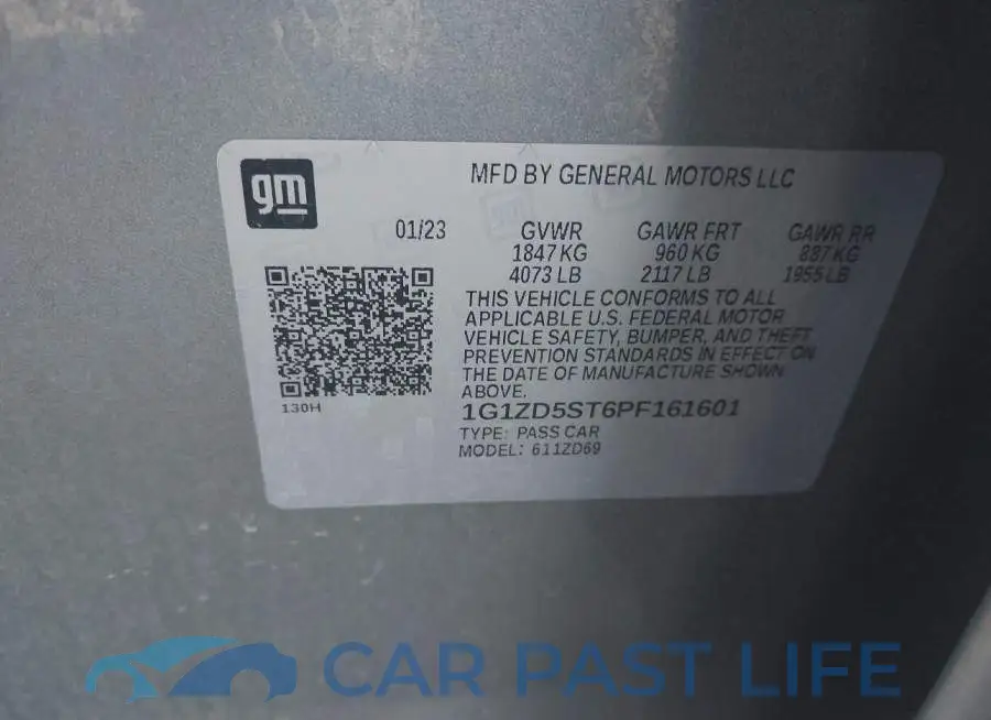 1G1ZD5ST6PF161601# 9