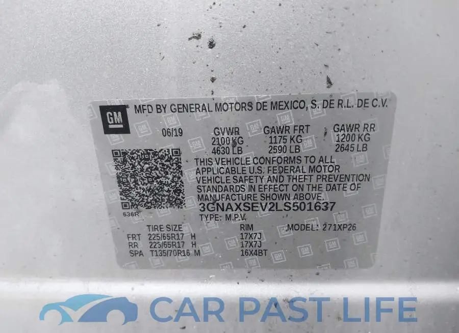 3GNAXSEV2LS501637# 9
