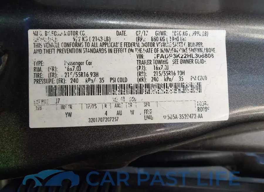 1FADP3K22HL306808# 9