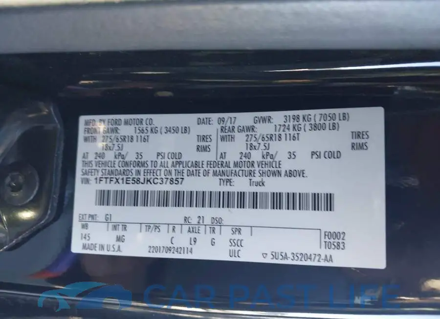 1FTFX1E58JKC37857# 9