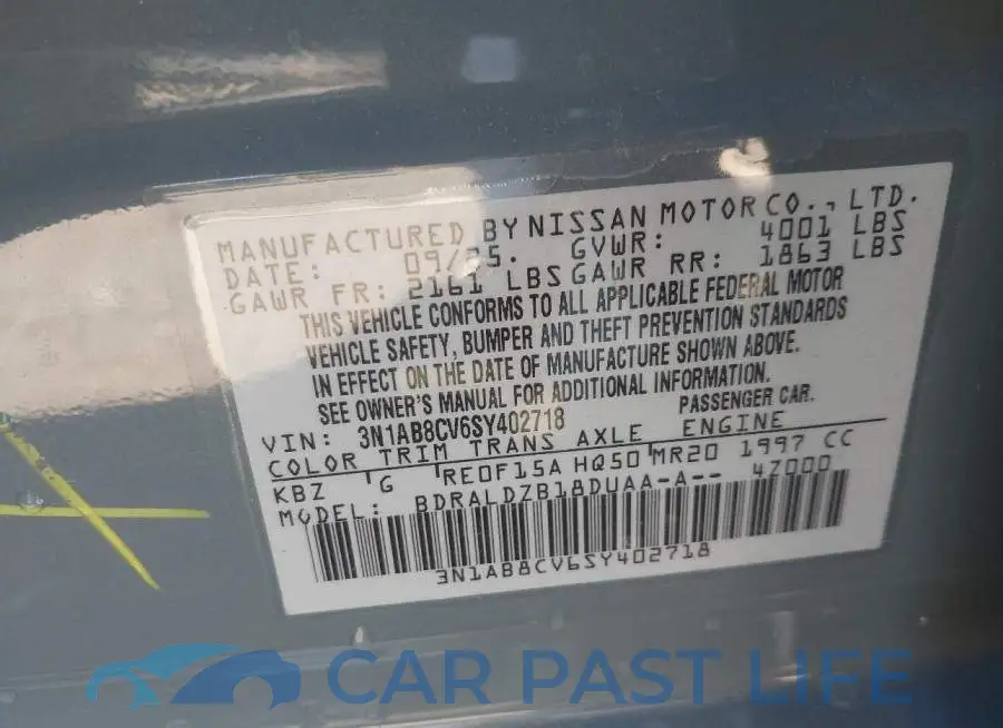 3N1AB8CV6SY402718# 9