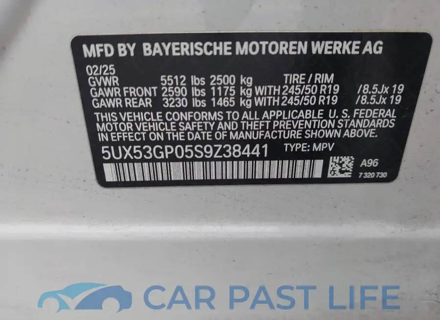 5UX53GP05S9Z38441# 9