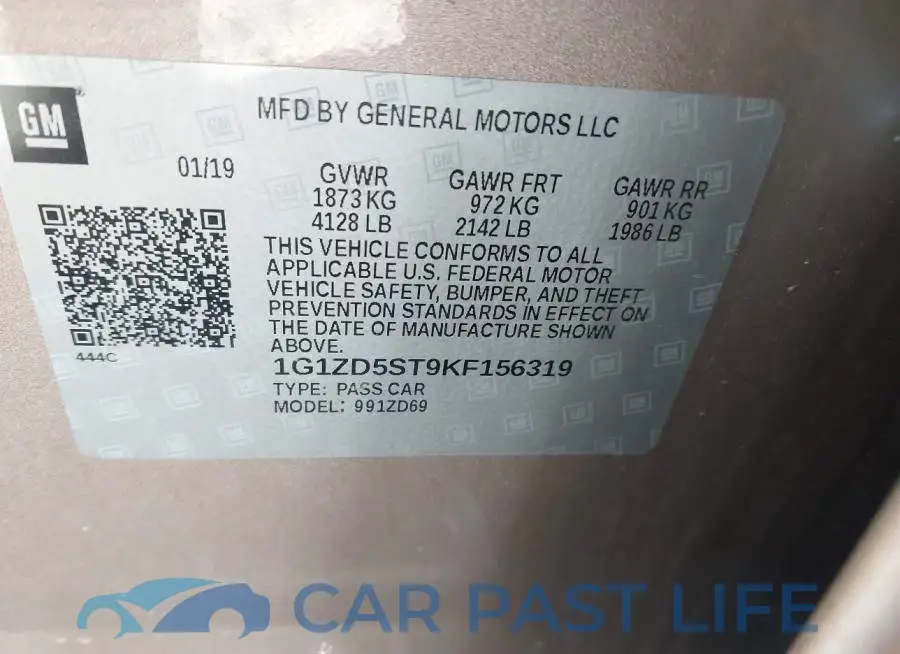 1G1ZD5ST9KF156319# 9