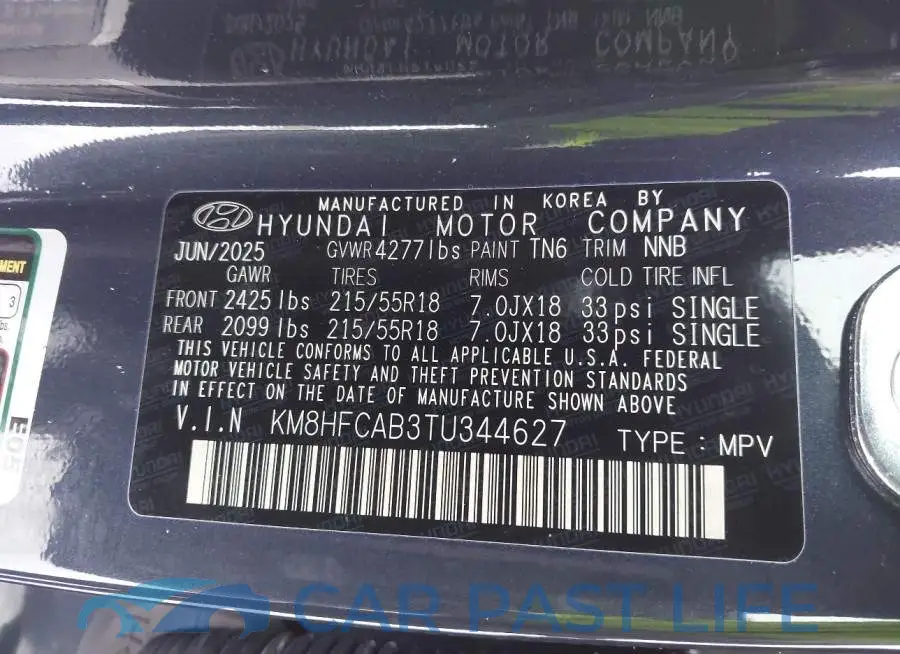 KM8HFCAB3TU344627# 9