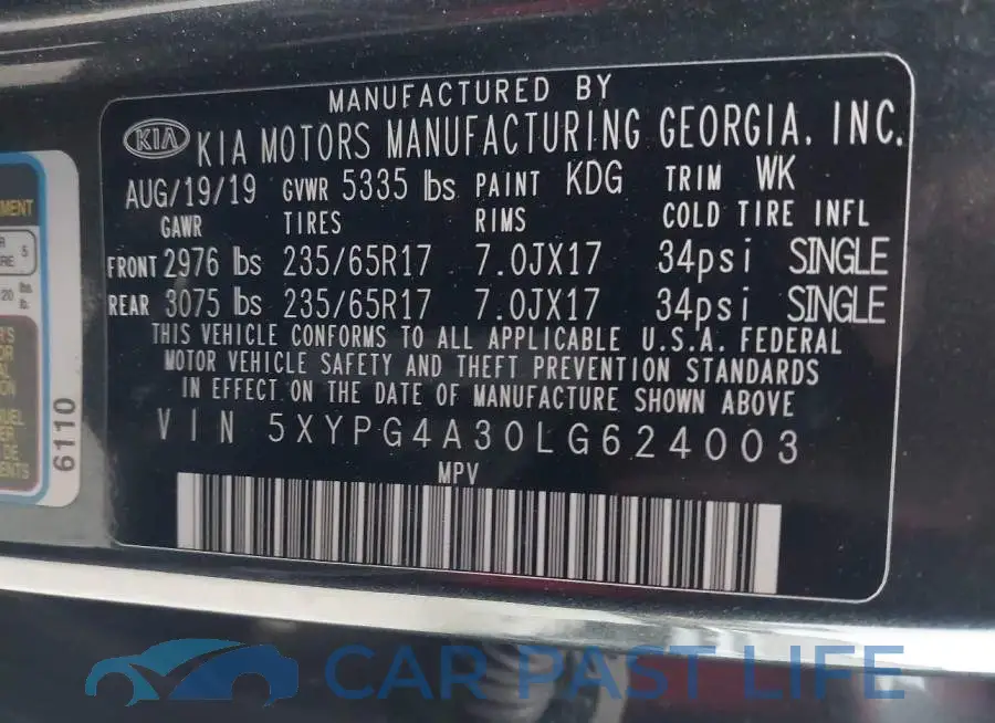 5XYPG4A30LG624003# 9