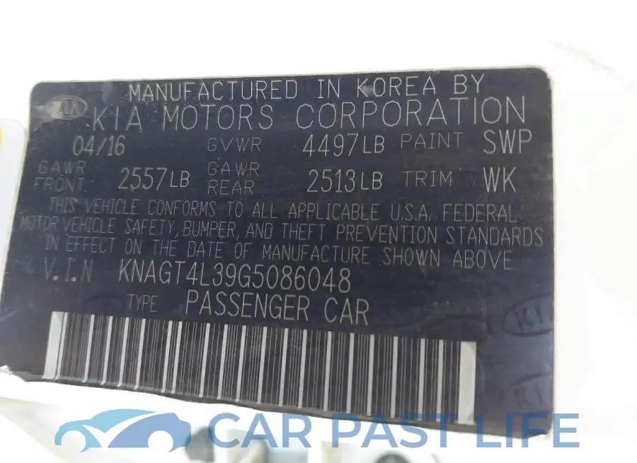 KNAGT4L39G5086048# 9