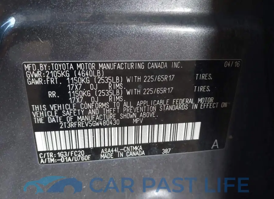 2T3RFREV5GW480430# 9