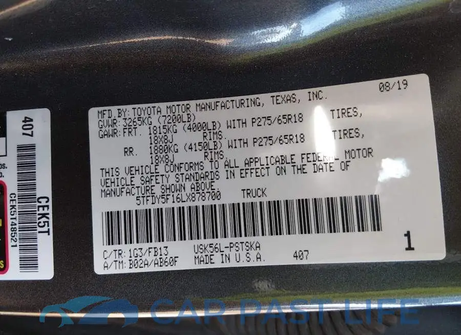 5TFDY5F16LX878700# 9