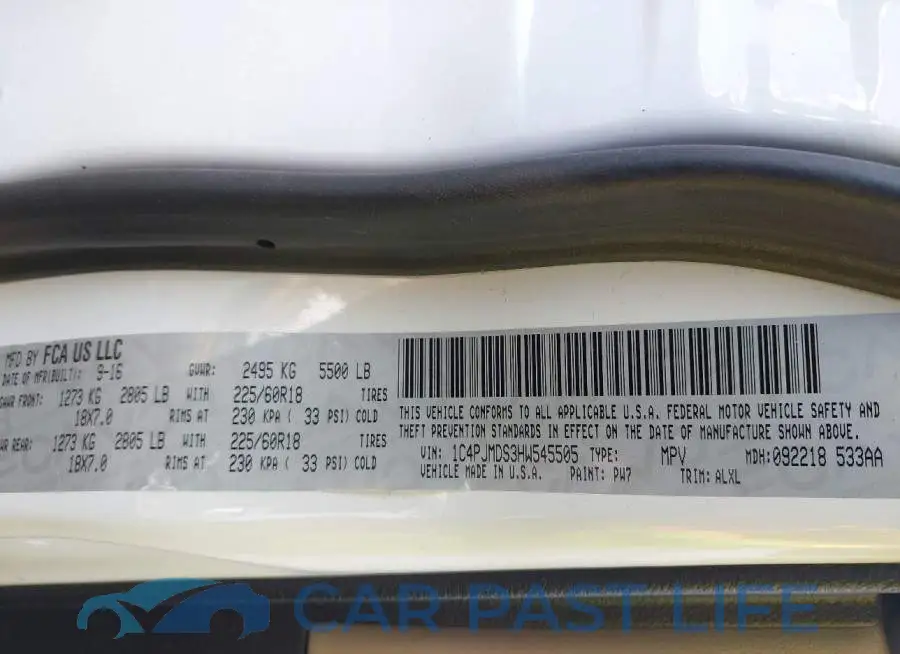 1C4PJMDS3HW545505# 9