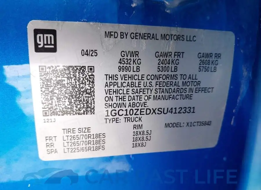 1GC10ZEDXSU412331# 9