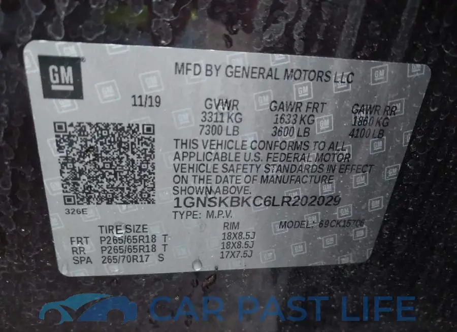 1GNSKBKC6LR202029# 9