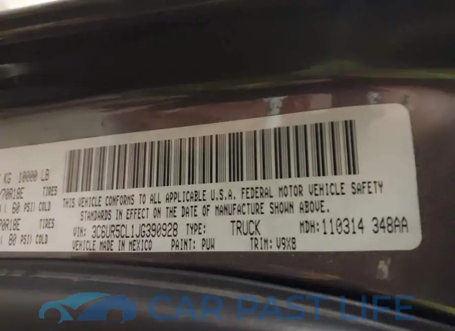 3C6UR5CL1JG390928# 9