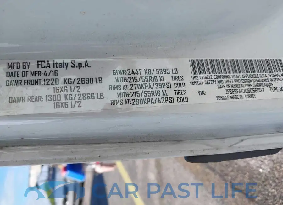 ZFBERFAT3G6C66052# 4