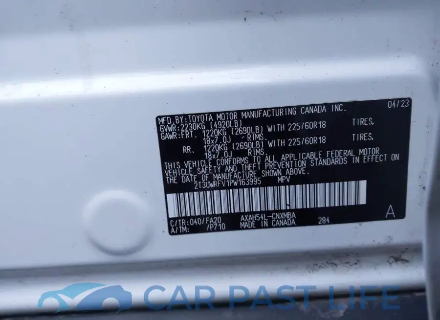 2T3UWRFV1PW163995# 9