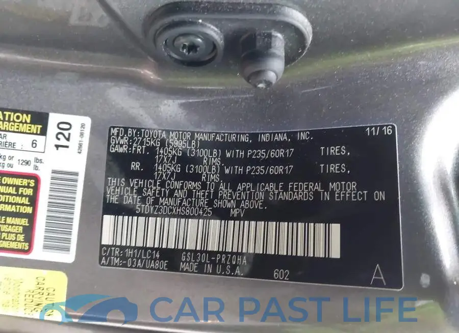 5TDYZ3DCXHS800425# 9