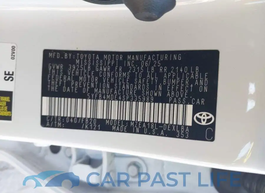 5YFB4MDE4SP335989# 9