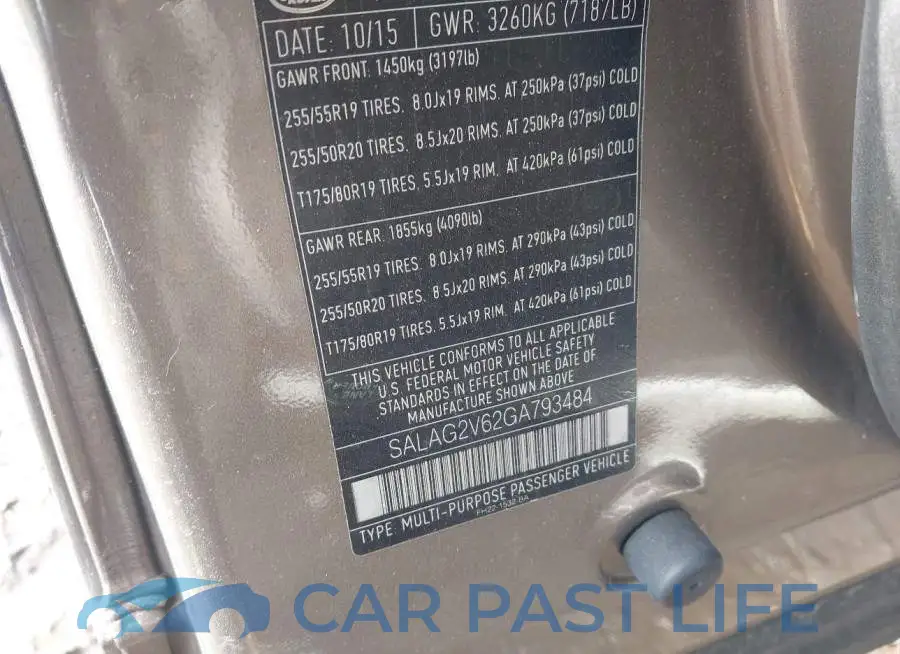 SALAG2V62GA793484# 9