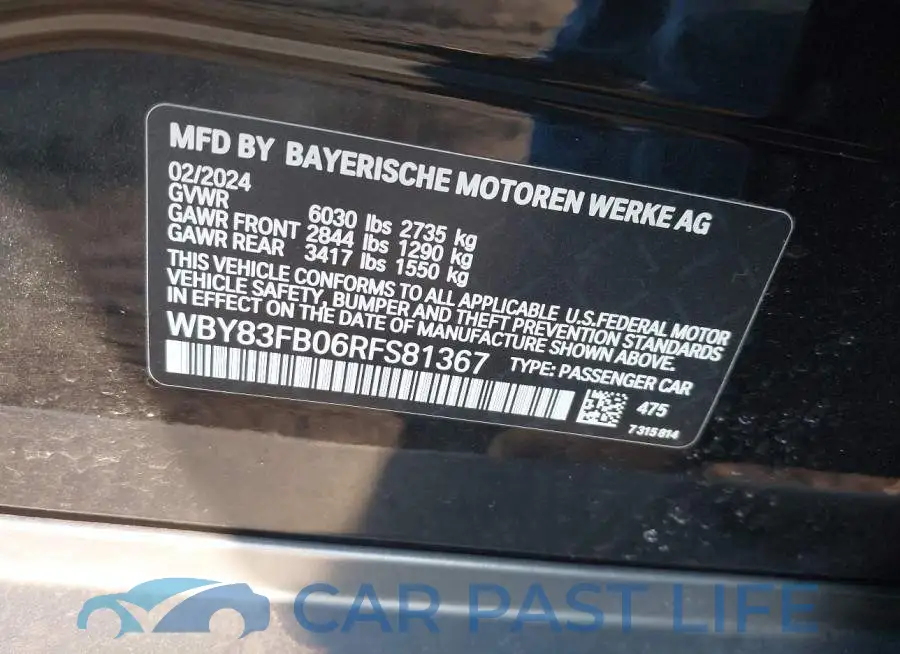 WBY83FB06RFS81367# 9