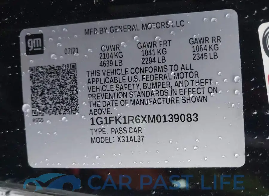 1G1FK1R6XM0139083# 9