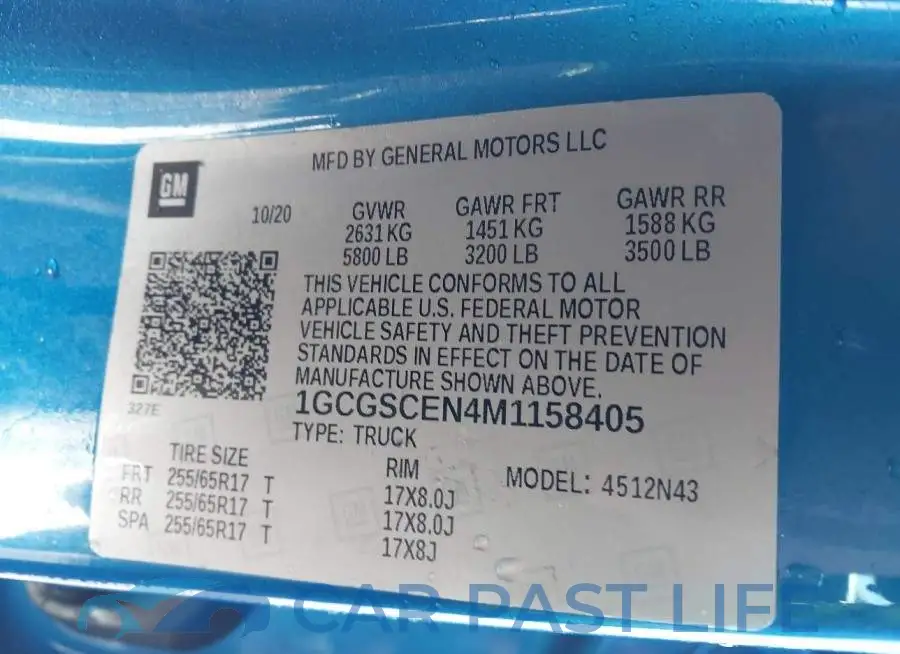 1GCGSCEN4M1158405# 9