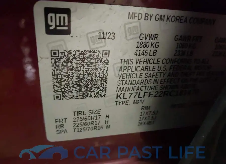 KL77LFE22RC181470# 9