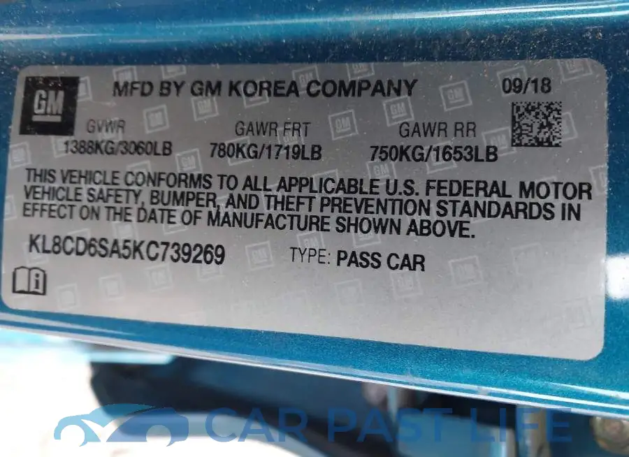KL8CD6SA5KC739269# 9
