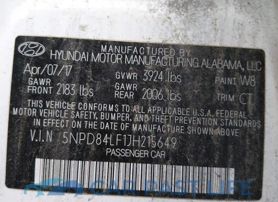 5NPD84LF1JH215649# 9