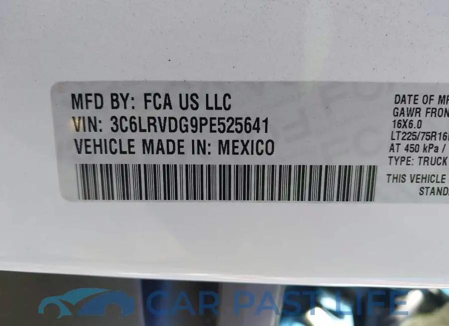 3C6LRVDG9PE525641# 9