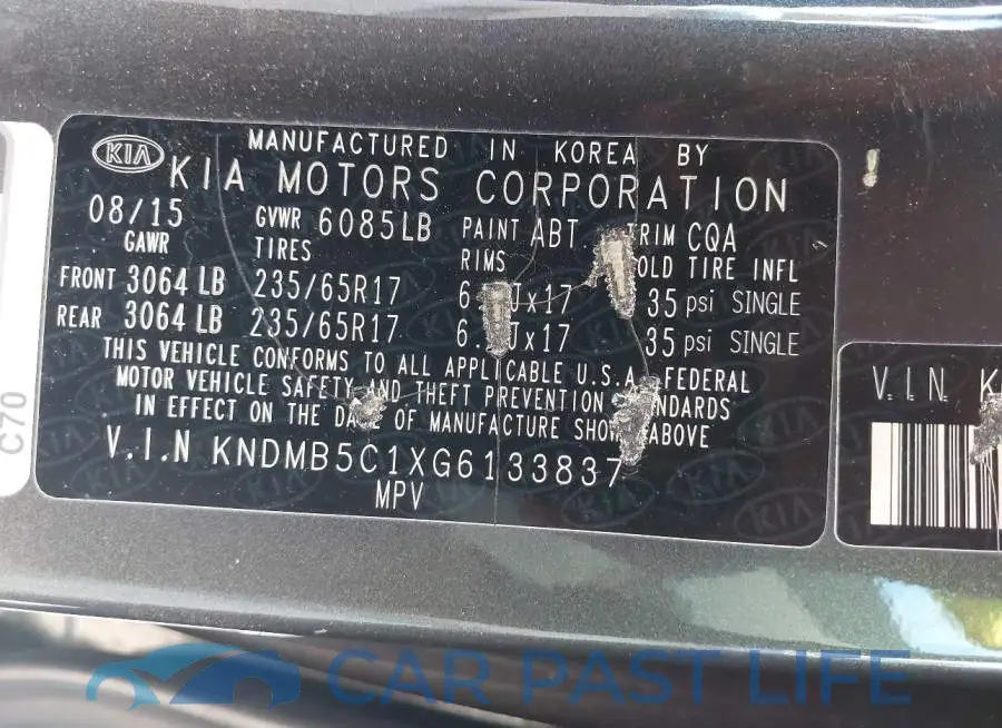 KNDMB5C1XG6133837# 9